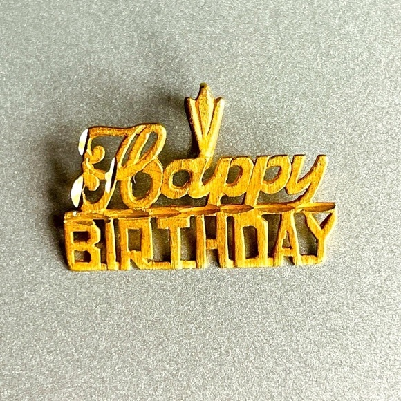 14k Yellow Gold Happy Birthday Michael Anthony MA Charm Pendant For Neck…